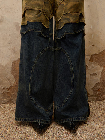 Personsoul Splicing Denim Jeans