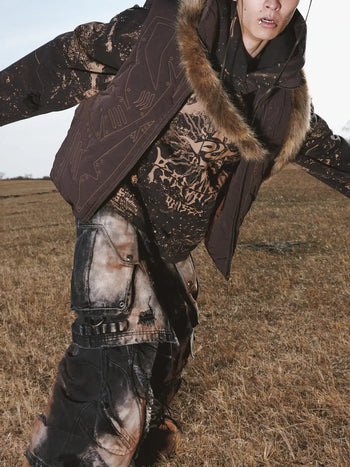 Personsoul Armor Faux Skirt Mud Dye Cargo Pants