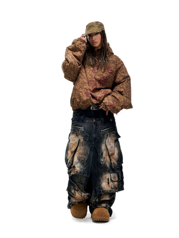 Personsoul Armor Faux Skirt Mud Dye Cargo Pants