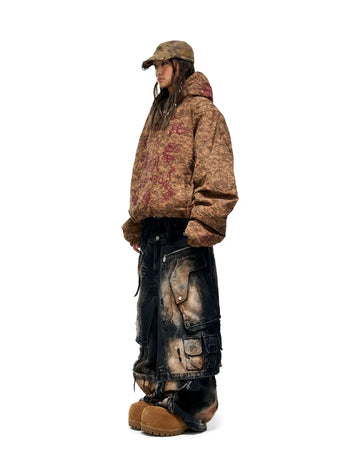 Personsoul Armor Faux Skirt Mud Dye Cargo Pants