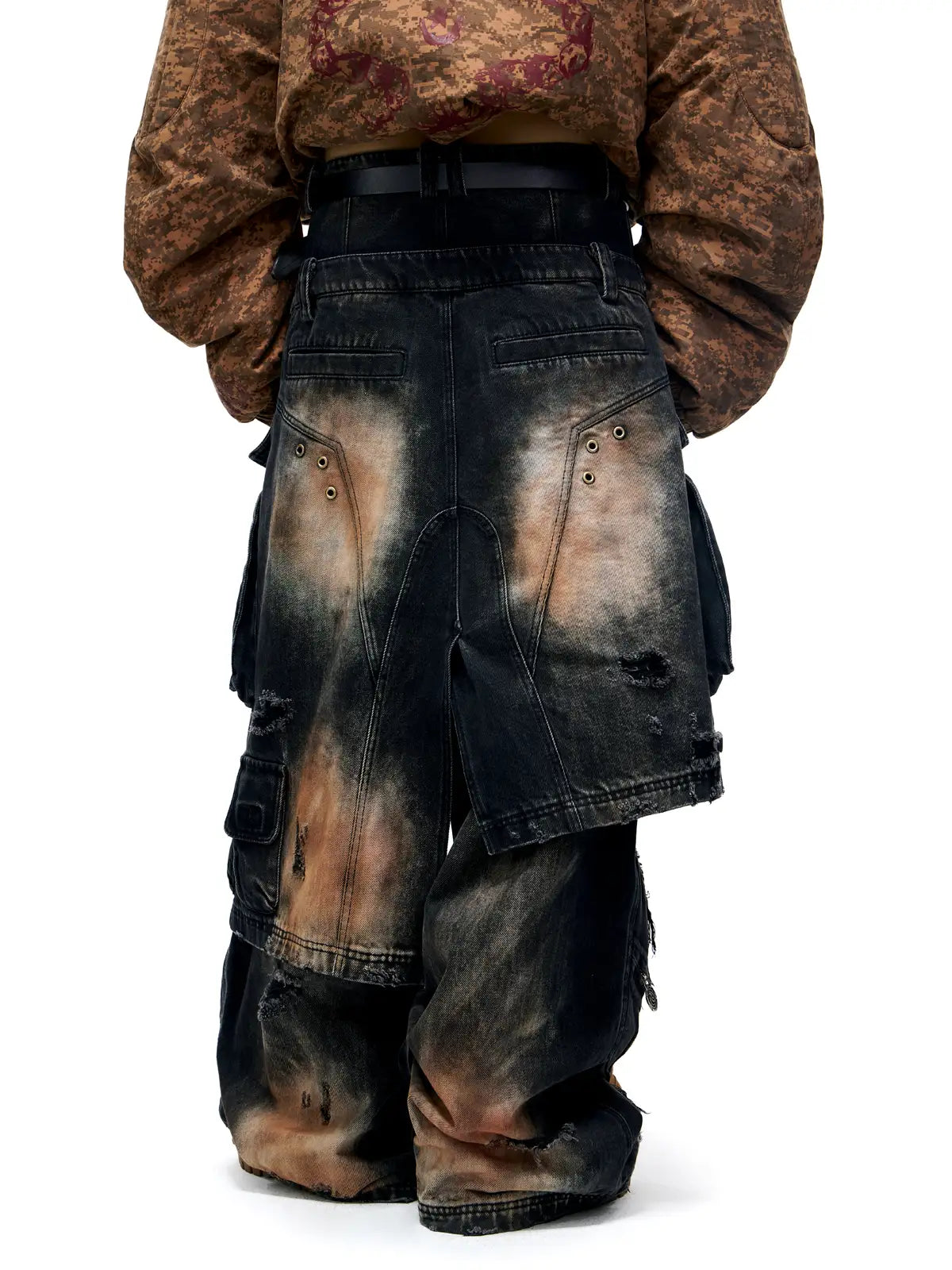 Personsoul Armor Faux Skirt Mud Dye Cargo Pants