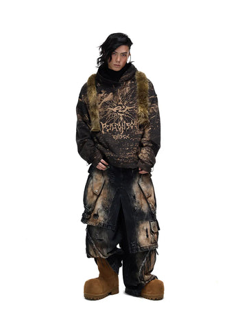 Personsoul Armor Faux Skirt Mud Dye Cargo Pants