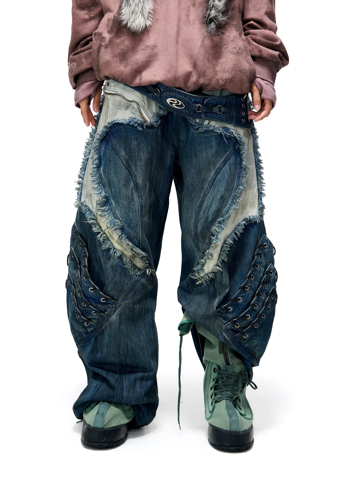 PERSONSOUL Earth Jeans 25ssベルト付きデニムジーンズ PERSONSOUL Earth Jeans 25ssベルト付きデニムジーンズ