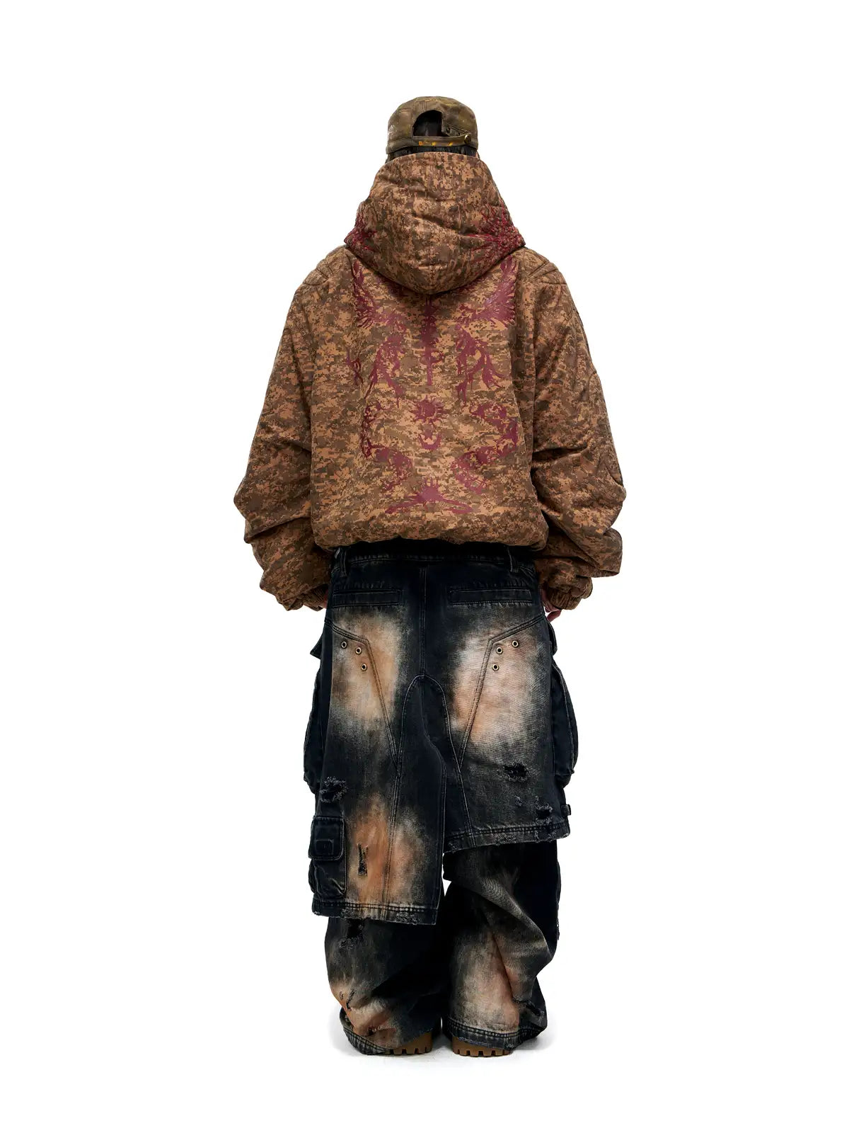 Personsoul Camouflage Totem Cotton Hoodie