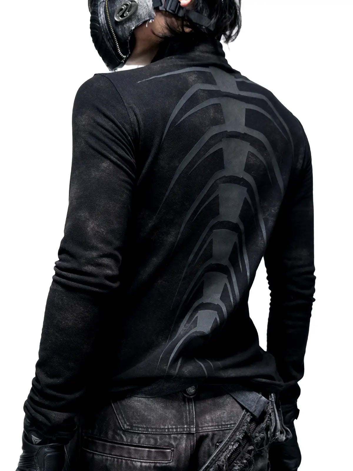 Personsoul Dark Spine Pattern Slim Fit Shirt - personsoul