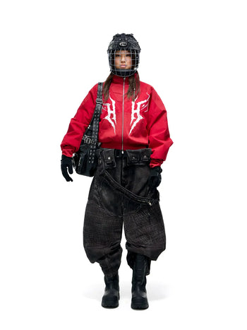 Personsoul Embroidered Cropped Down Jacket