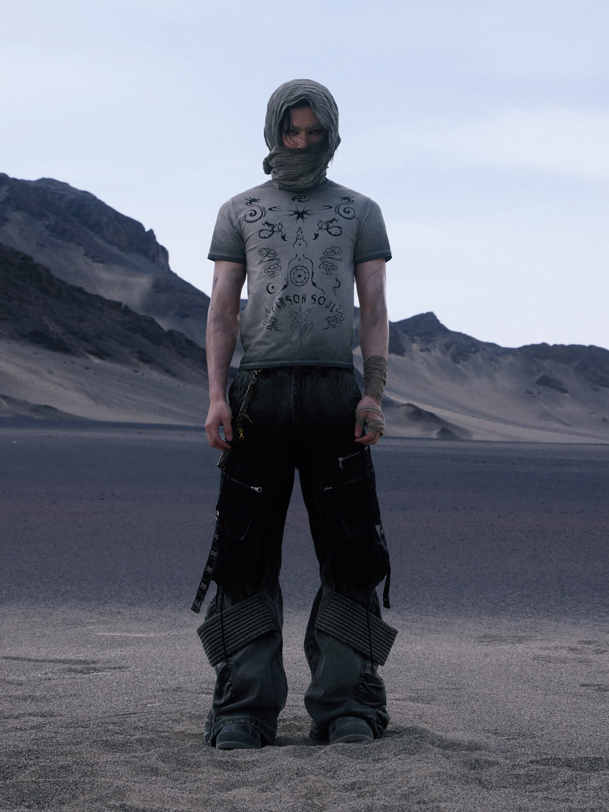 Personsoul Desert Distressed Flared Denim Jeans