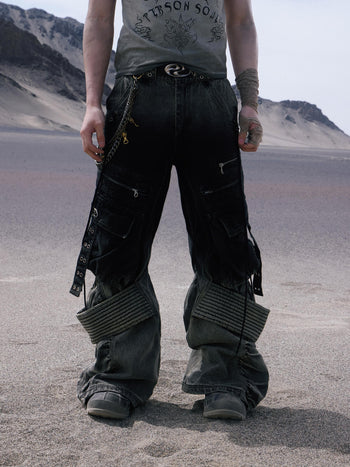 Personsoul Desert Distressed Flared Denim Jeans
