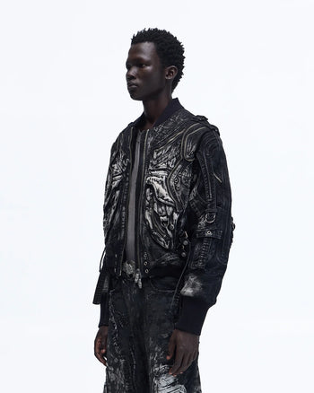 Personsoul Deconstructed & Washed Denim Utility Jacket