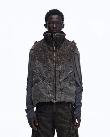 Personsoul Slub Denim Laser-Croc Vest