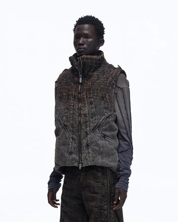 Personsoul Slub Denim Laser-Croc Vest