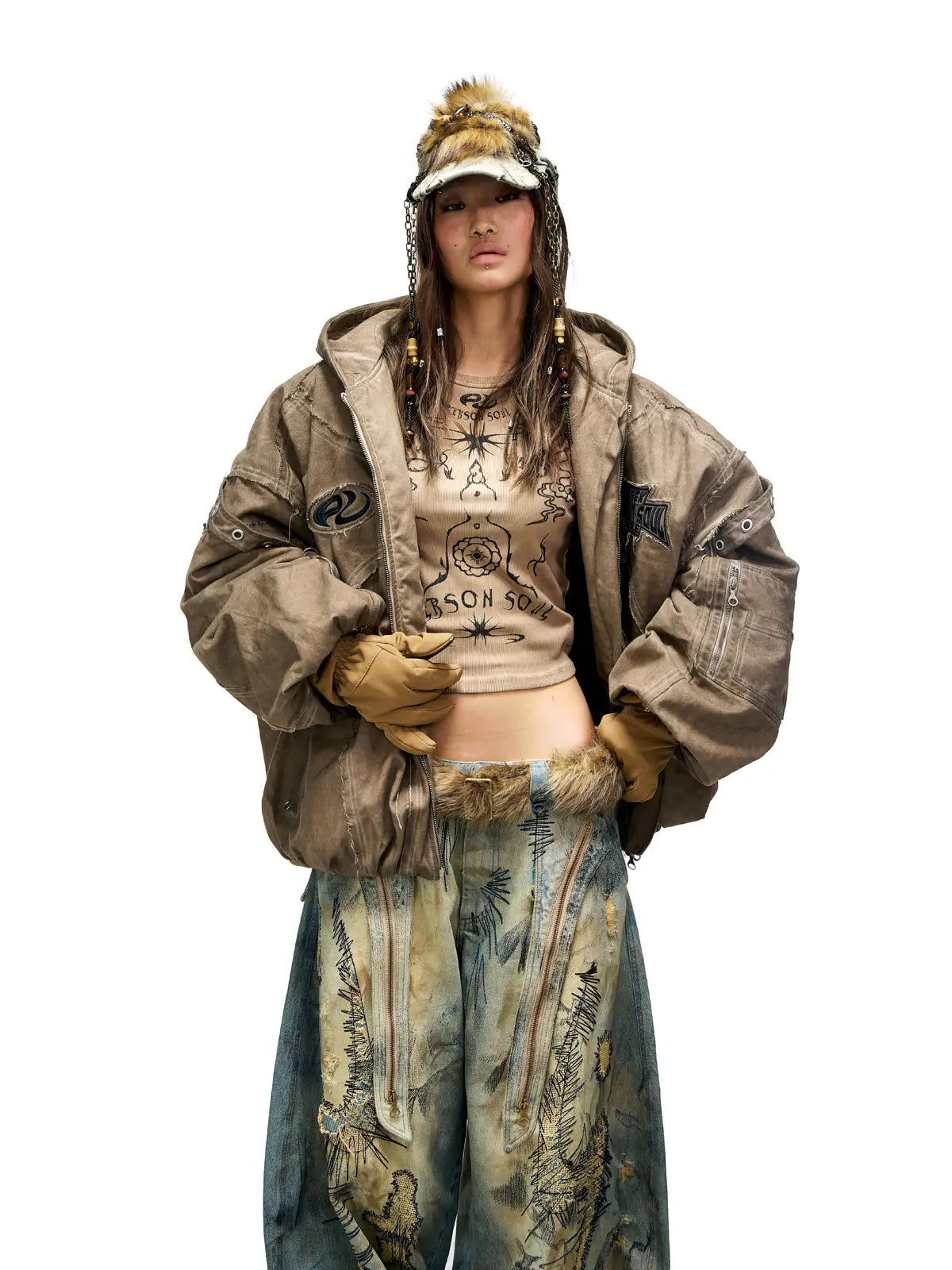 Personsoul Hand Brushed Stain Cotton Jacket - personsoul