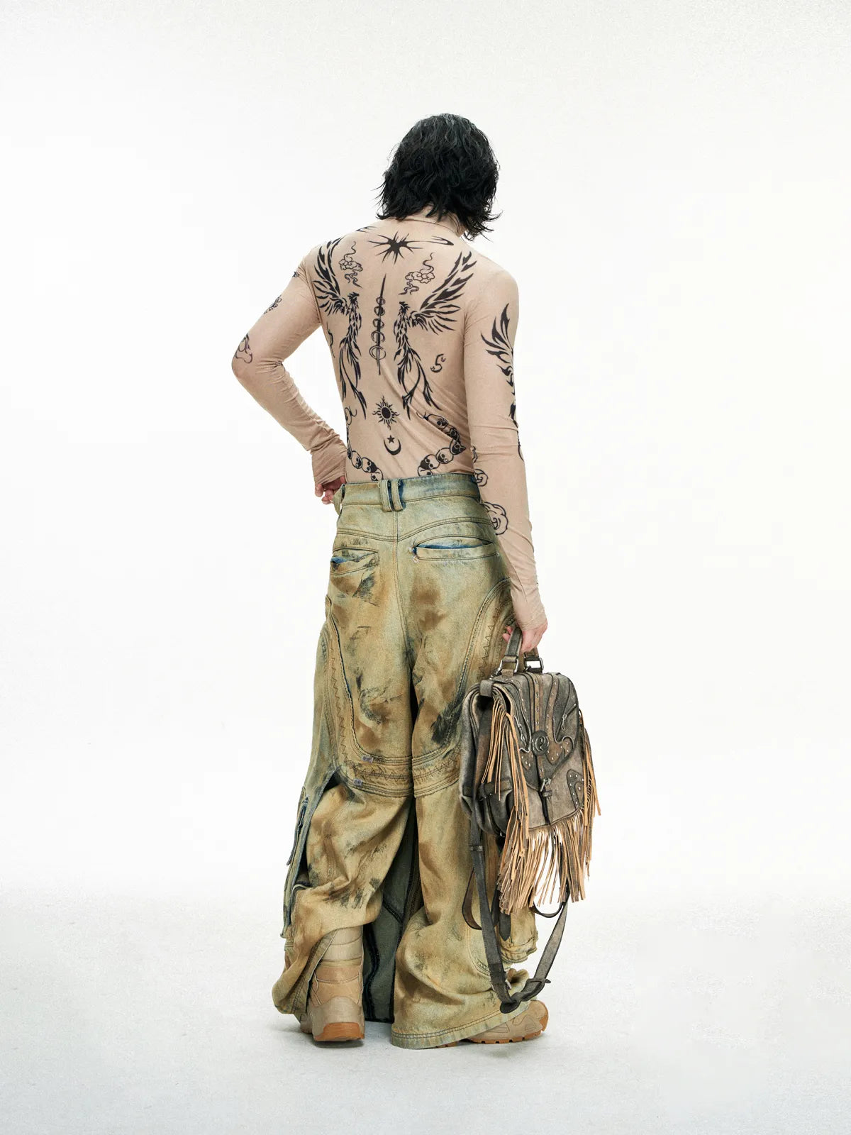 Personsoul Heavy-Duty Fringe Leather Messenger