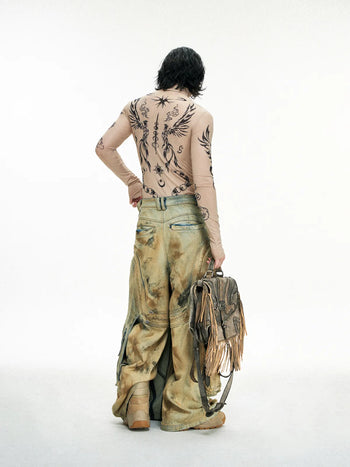 Personsoul Heavy-Duty Fringe Leather Messenger
