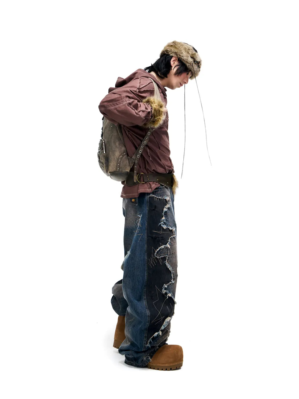 Personsoul Curved Blade Denim Jeans