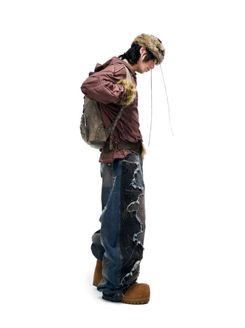 Personsoul Curved Blade Denim Jeans