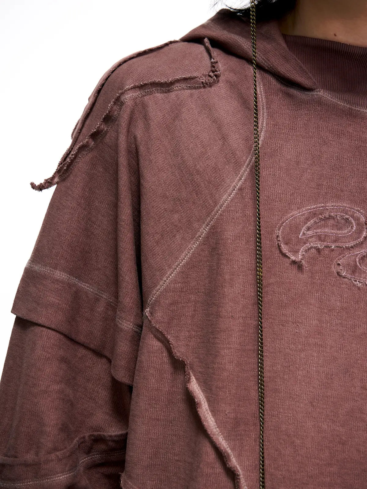 Personsoul Deconstructed Hoodies with Gradient Wash