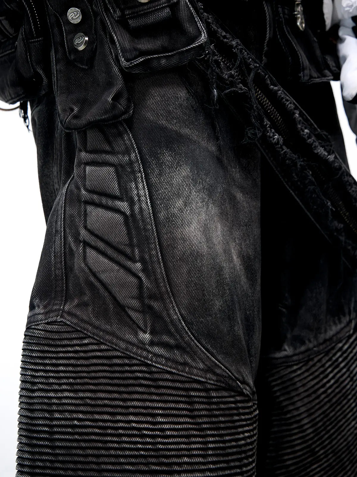 Personsoul Temperature-Reactive Curved Jeans with Bag Set
