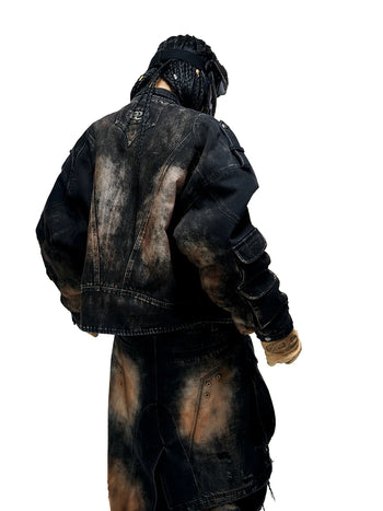 Personsoul Dirty Wash Denim Jacket 