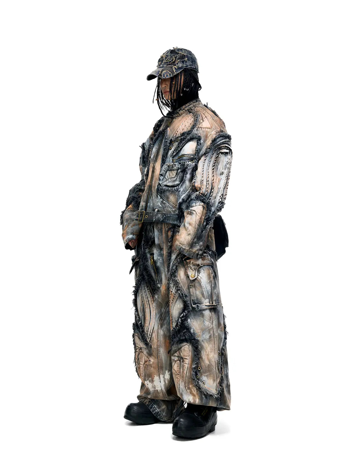Personsoul Graffiti Mud Wash Baggy Jeans 
