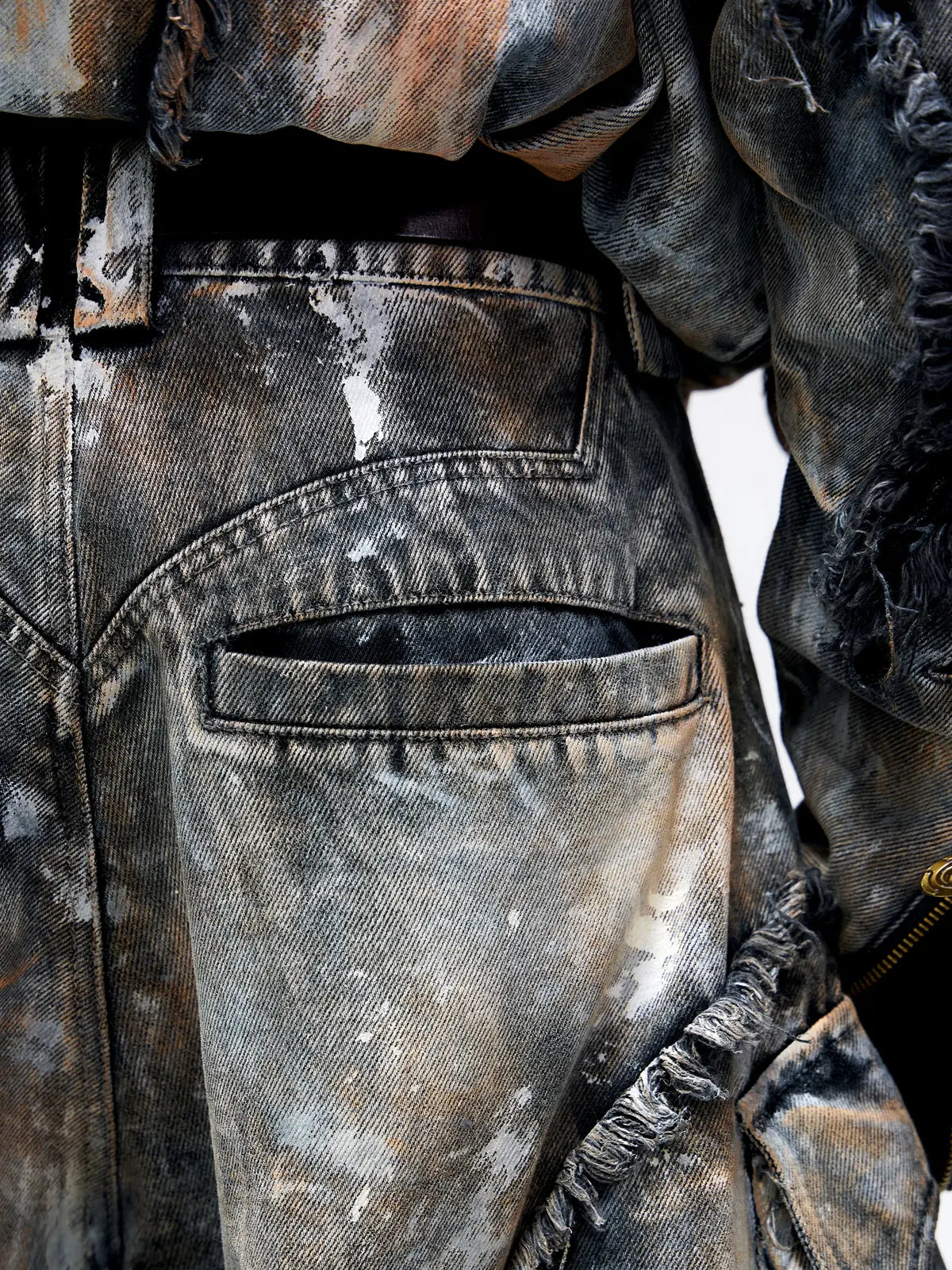 Personsoul Graffiti Mud Wash Baggy Jeans 