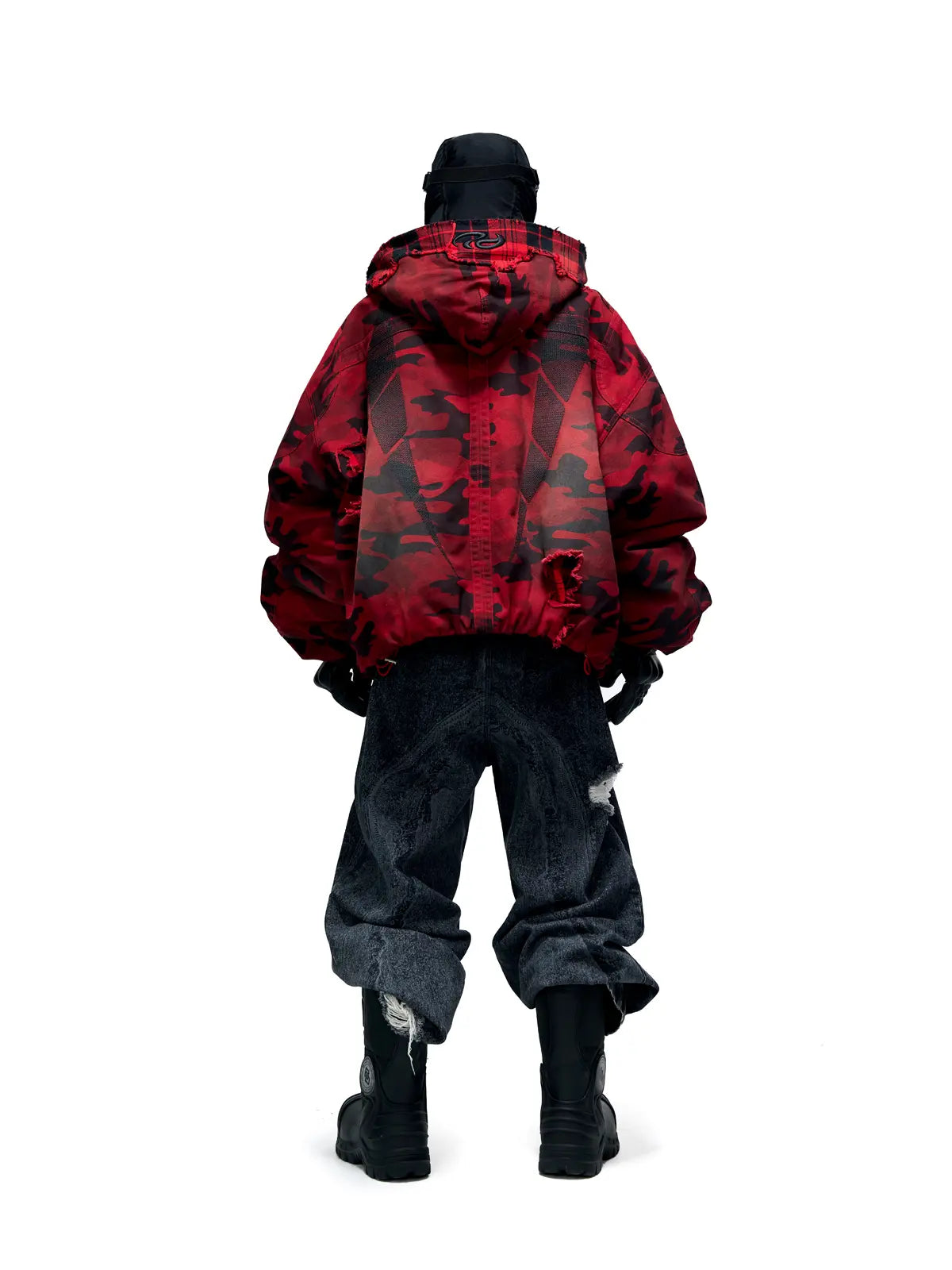Personsoul Red Camo Hoodie  Cotton Jacket