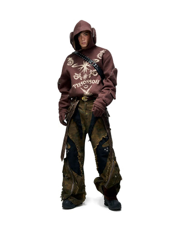 Personsoul Totem Hoodie Sweater with Face Mask