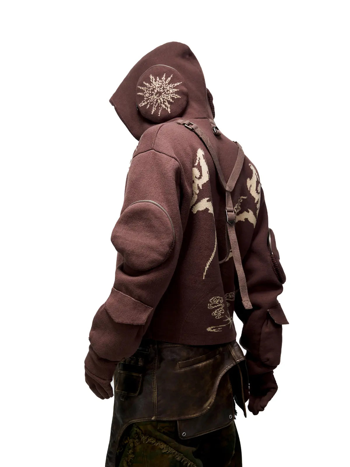 Personsoul Totem Hoodie Sweater with Face Mask