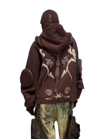Totem Hoodie Sweater with Face Mask - personsoul Totem Hoodie Sweater with Face Mask - personsoul