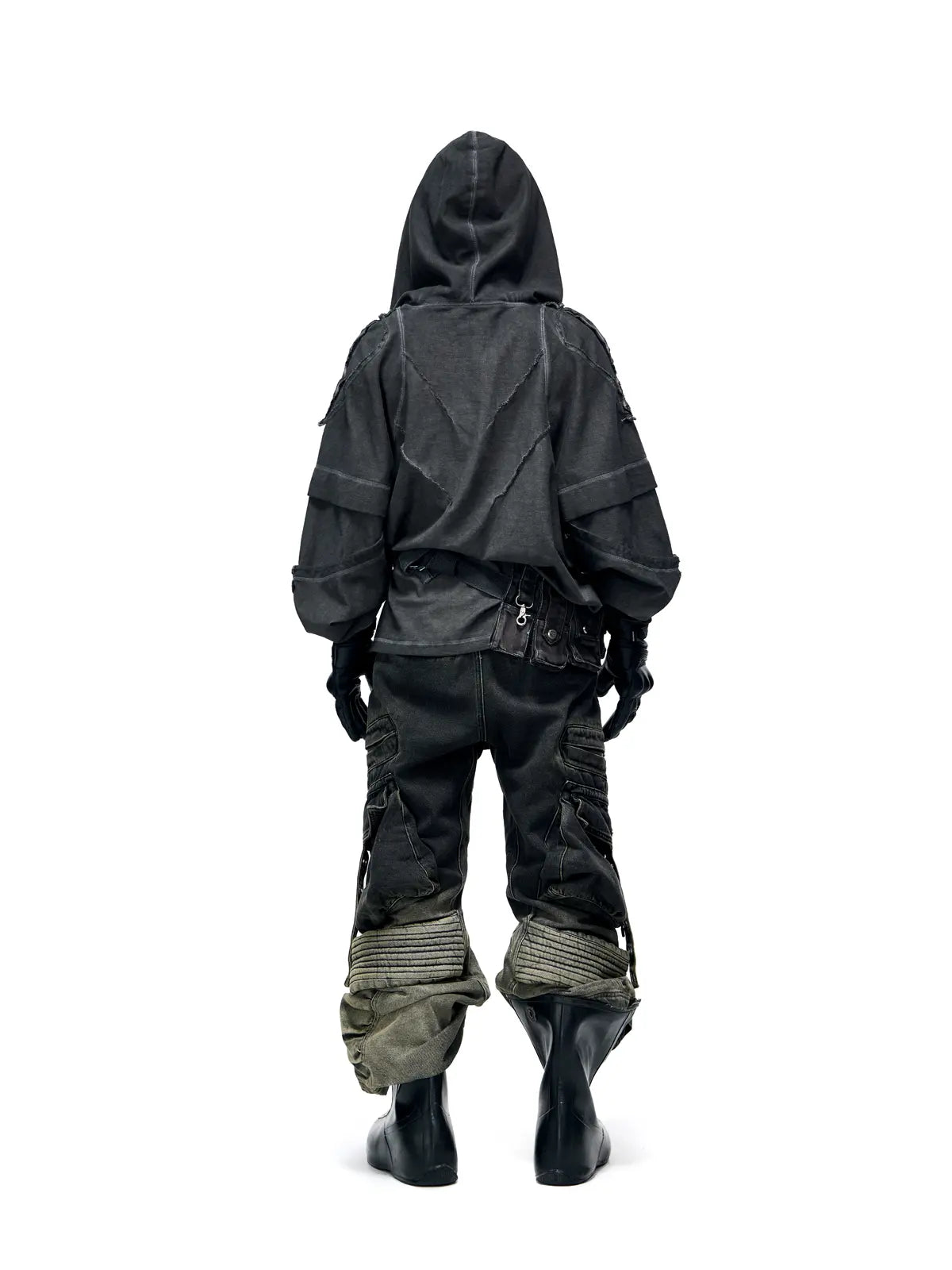 Personsoul Deconstructed Hoodies with Gradient Wash
