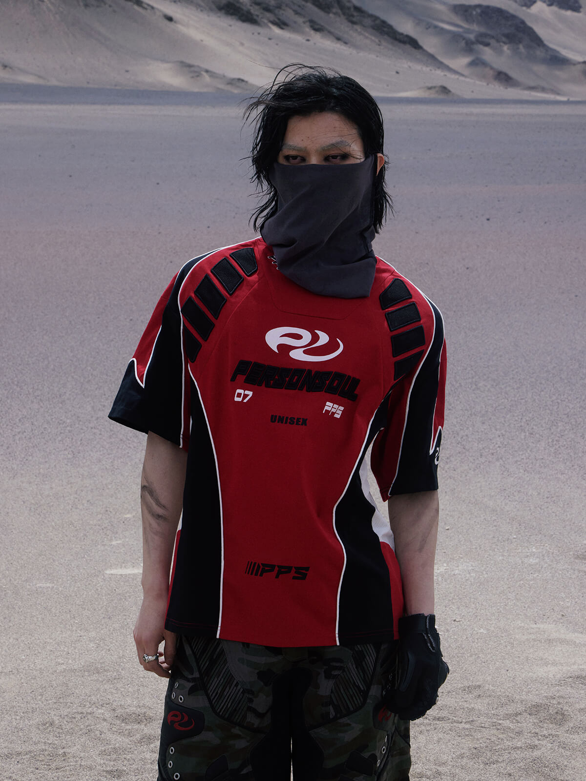 Personsoul  Racing Logo Oversized T-Shirt