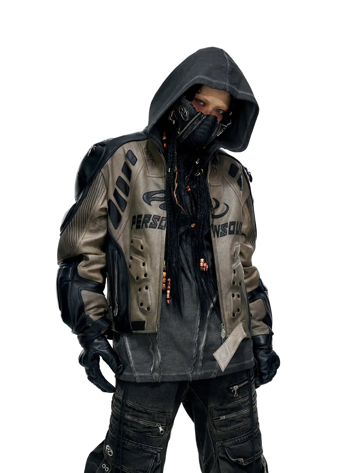 Personsoul Sheepskin Racing Jacket