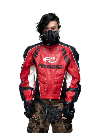 Personsoul Sheepskin Racing Jacket