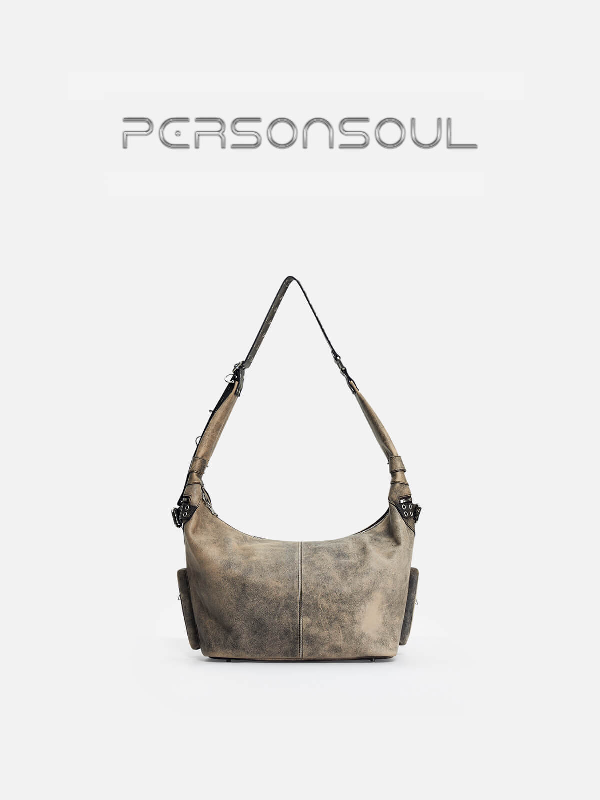 PERSONSOUL PunkSheepskinBag ショルダーバッグ茶色 