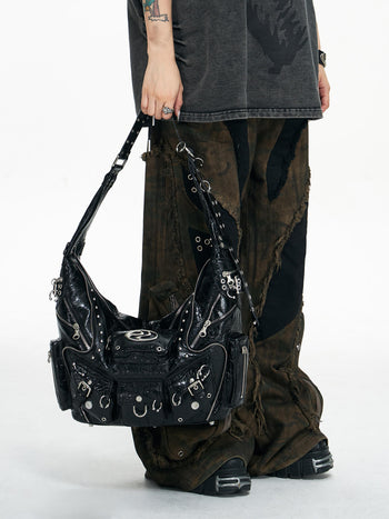 Personsoul small textured leather shoulder bag