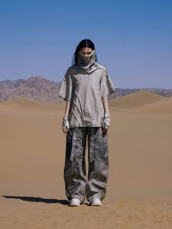 Desert Exposed Stitching Distressed Tee