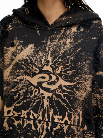 Personsoul Sun Totem Distressed Hoodie - personsoul Personsoul Sun Totem Distressed Hoodie - personsoul