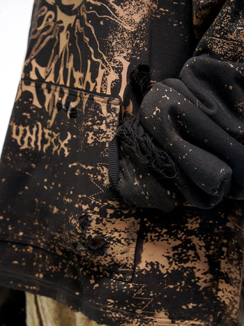 Personsoul Sun Totem Distressed Hoodie - personsoul Personsoul Sun Totem Distressed Hoodie - personsoul