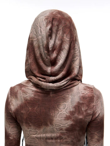 Personsoul Sun Totem Mesh Hooded Bottoming Shirt