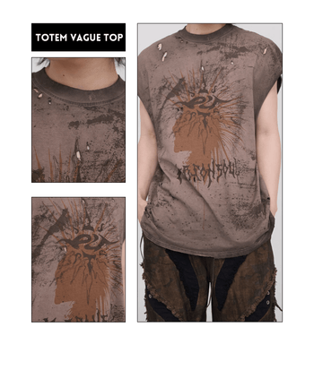 Personsoul Desert Sun-Totem Graphic Tank Top