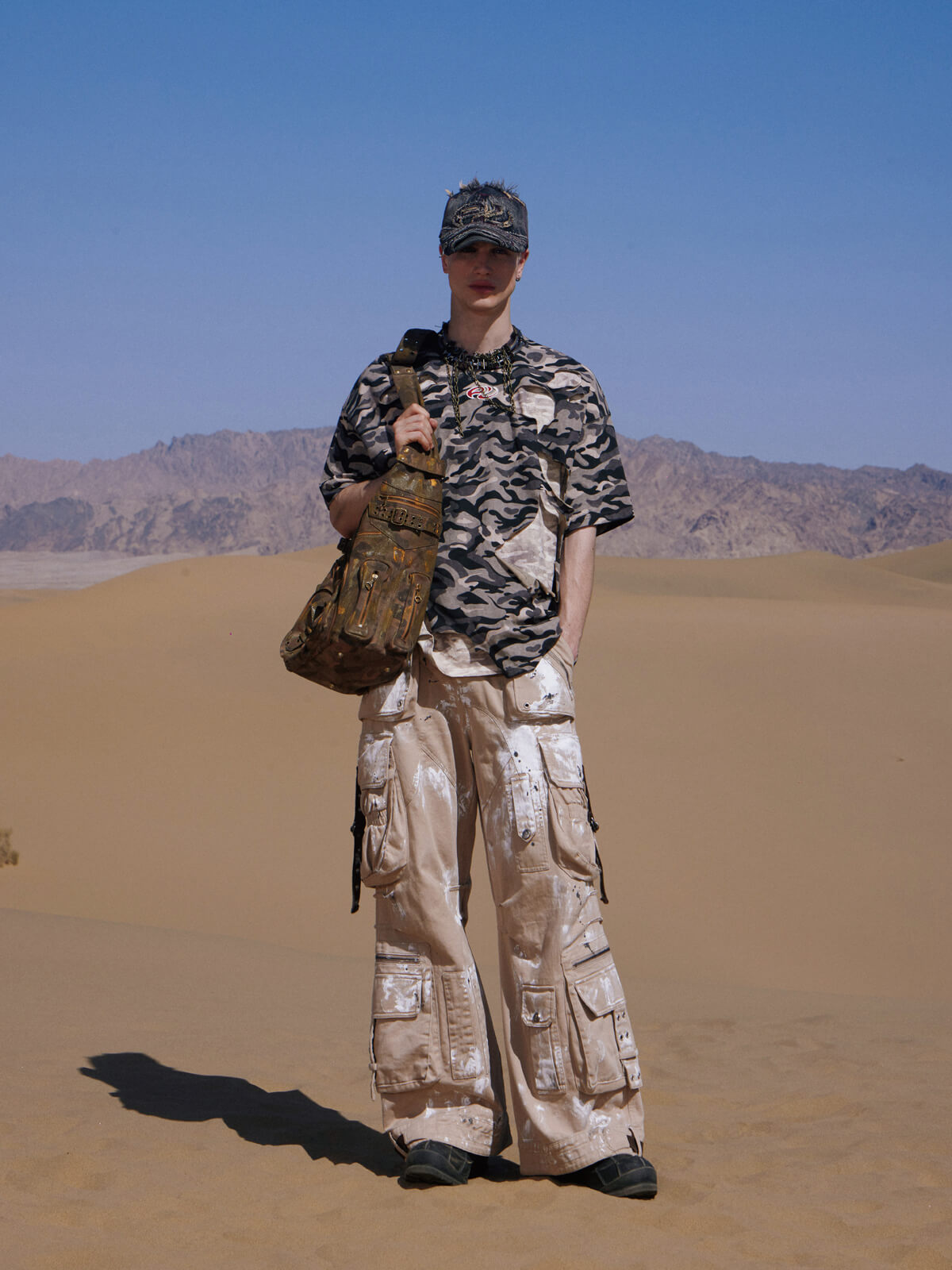 Personsoul Tactical Structure Paint Stains Cargo Pantsv