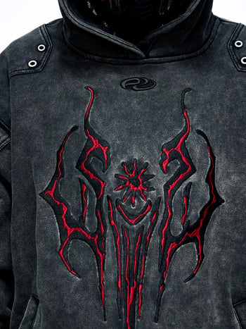 Personsoul Totem Embroidered Washed Hoodie