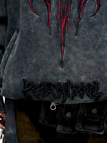 Personsoul Totem Embroidered Washed Hoodie