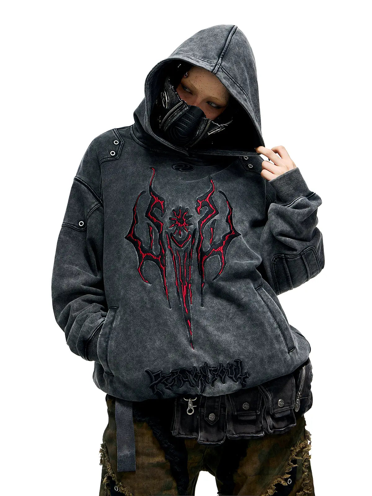 Personsoul Totem Embroidered Washed Hoodie – personsoul Personsoul Totem Embroidered Washed Hoodie – personsoul