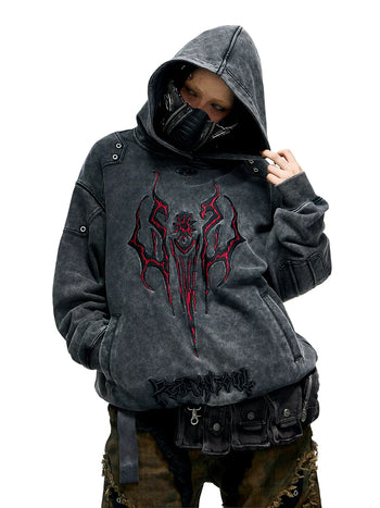 Personsoul Totem Embroidered Washed Hoodie