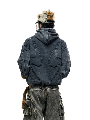 Personsoul Totem Embroidered Washed Hoodie
