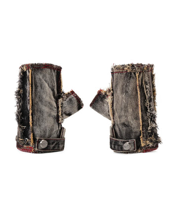 Personsoul Guardian Beast Frayed Denim Gloves