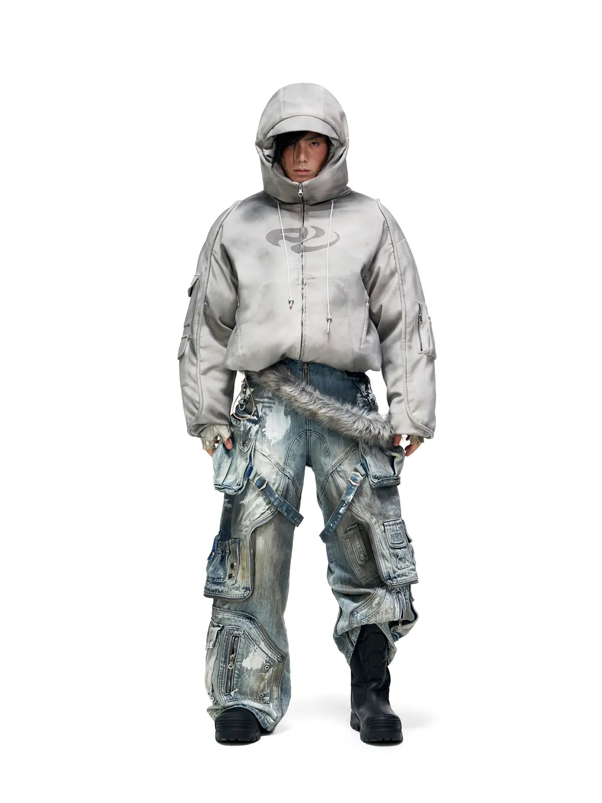 Personsoul Yuan Symbol Puffer Jacket