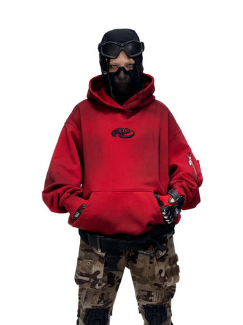 Personsoul Yuan Symbol Tie-Dye Gradient Hoodie