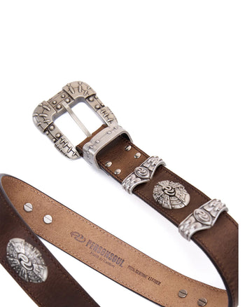 Personsoul Qin Warrior Leather Belt Dark Brown